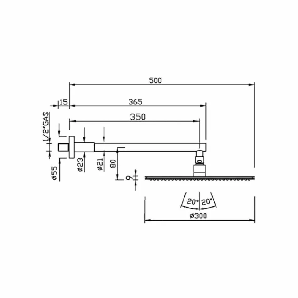 Chuveiro redondo em aço inoxidável e latão made in Italy - Aurelio Viadurini