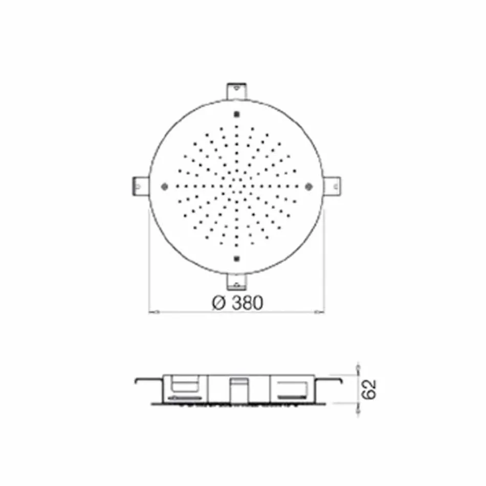 Chuveiro redondo de jato único em aço inoxidável feito na Itália - Enxofre Viadurini