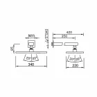 Cabeça de chuveiro de jato único de aço com braço de chuveiro de latão Made in Italy - Dardo Viadurini