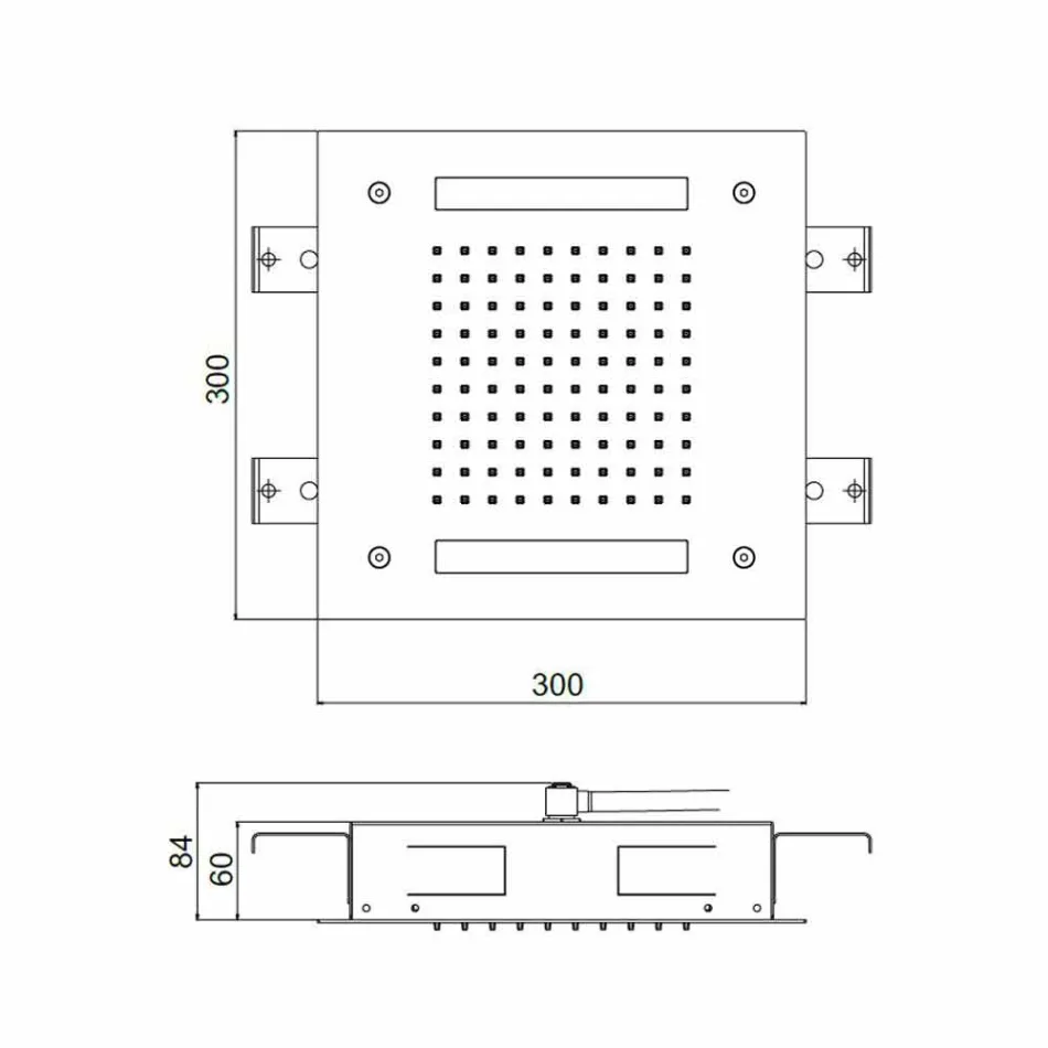 Cabeça de chuveiro de jato único de aço inoxidável com cromoterapia LED Made in Italy - Sauron Viadurini