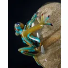 Ornamento de vidro em forma de ovo com rãs feito na Itália - Huevo Viadurini