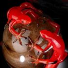 Ornamento de vidro colorido em forma de ovo com lagartixas made in Italy - Huevo Viadurini