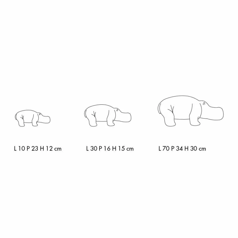 Ornamentos de cerâmica em forma de hipopótamo, feitos na Itália - Savage Viadurini