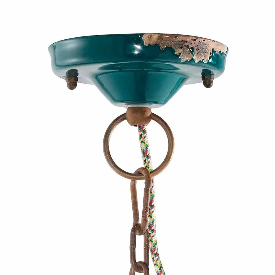 Holofotes de design de suspensão em cerâmica vintage e Allie de ferro Viadurini