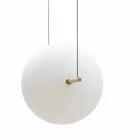 Suspensão Design em Vidro e Latão com Luz LED, 3 Tamanhos - Alma by Il Fanale Viadurini