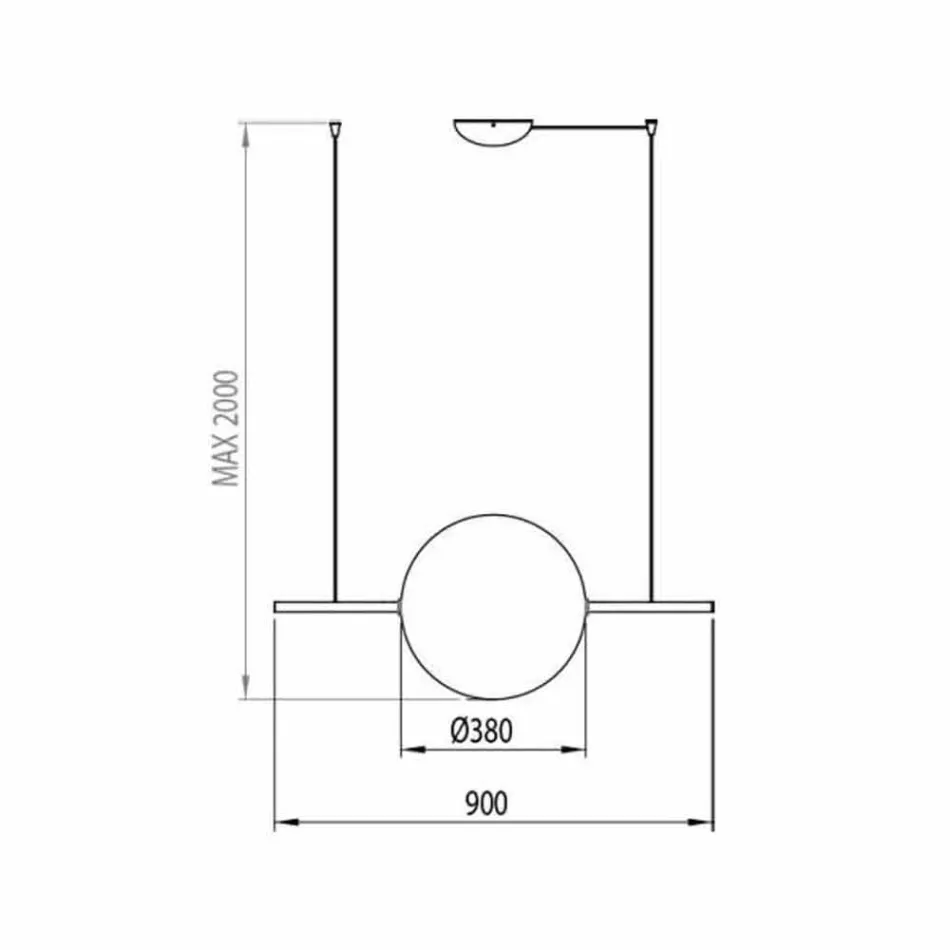 Suspensão Design em Vidro e Latão com Luz LED, 3 Tamanhos - Alma by Il Fanale Viadurini
