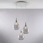 Luminária pendente de ferro com vidro Pyrex, fabricada na Itália, para decoração de interiores - Amazônia Viadurini