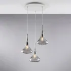 Luminária pendente de ferro com vidro Pyrex, fabricada na Itália, para decoração de interiores - Corinto Viadurini