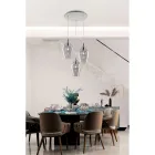 Luminária pendente de ferro com vidro Pyrex, fabricada na Itália, para decoração de interiores - Sparta Viadurini