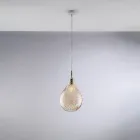Luminária pendente de ferro com vidro Pyrex, fabricada na Itália, para decoração de interiores - Amazônia Viadurini