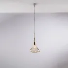 Luminária pendente de ferro com vidro Pyrex, fabricada na Itália, para decoração de interiores - Corinto Viadurini