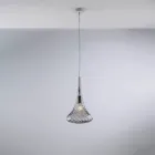 Luminária pendente de ferro com vidro Pyrex, fabricada na Itália, para decoração de interiores - Corinto Viadurini