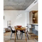 Luminária pendente de ferro com vidro Pyrex, fabricada na Itália, para decoração de interiores - Olimpo Viadurini