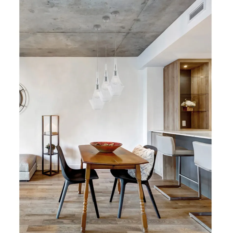 Luminária pendente de ferro com vidro Pyrex, fabricada na Itália, para decoração de interiores - Olimpo Viadurini