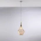 Luminária pendente de ferro com vidro Pyrex, fabricada na Itália, para decoração de interiores - Olimpo Viadurini