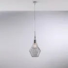 Luminária pendente de ferro com vidro Pyrex, fabricada na Itália, para decoração de interiores - Olimpo Viadurini
