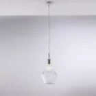 Luminária pendente de ferro com vidro Pyrex, fabricada na Itália, para decoração de interiores - Olimpo Viadurini