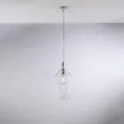 Luminária pendente de ferro com vidro Pyrex, fabricada na Itália, para decoração de interiores - Sparta Viadurini