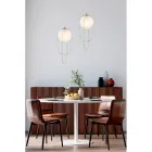 Luminária pendente de ferro cromado com esfera, fabricada na Itália, para decoração de interiores - Oslo Viadurini