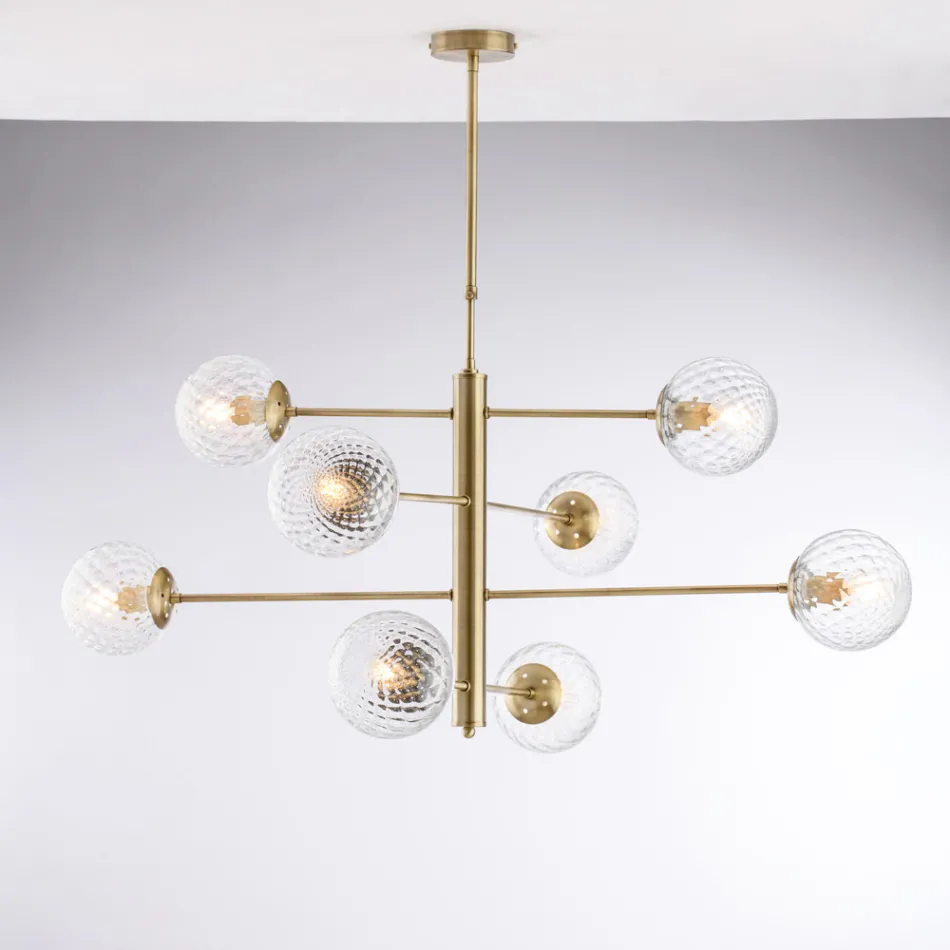 Luminária pendente de ferro fabricada na Itália para decoração de interiores - Creta Viadurini