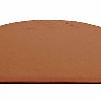 Almofada de mesa de couro regenerado com costuras de batente fabricadas na Itália - Medea