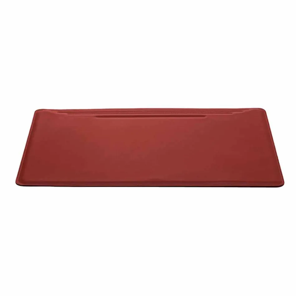 Maxi Desk Pad em couro regenerado com costuras Pen Stop Made in Italy - Ebe Viadurini