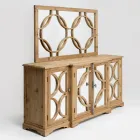 Espelho de 156x83 cm em madeira de pinho natural envelhecida - Agosta Viadurini