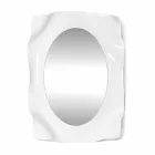 Espelho de parede branco contemporâneo Diva, fabricado na Itália Viadurini