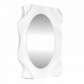Espelho de parede design moderno Diva made in Italy, acabamento branco