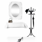 Espelho de parede branco contemporâneo Diva, fabricado na Itália Viadurini