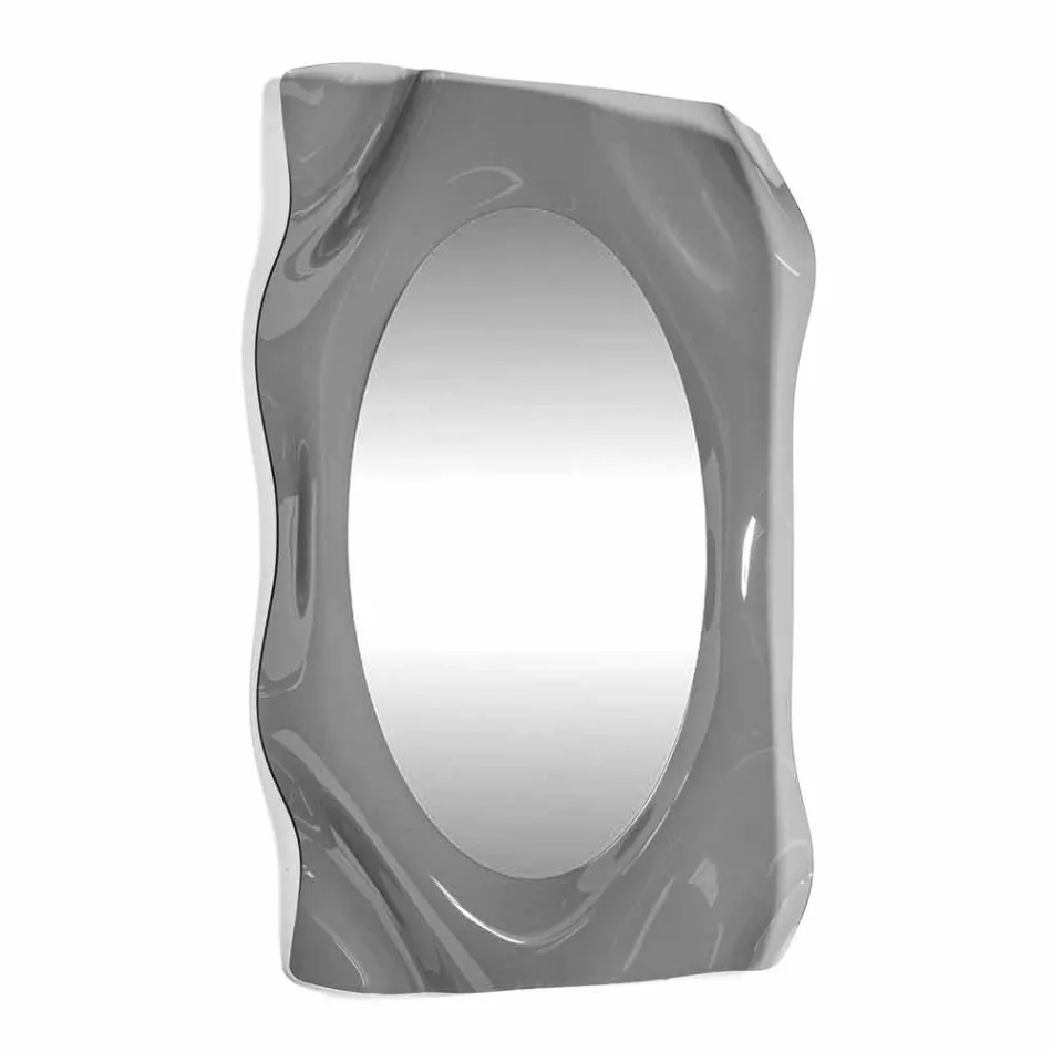 Espelho de parede contemporânea diva Smoke feito na Itália Viadurini