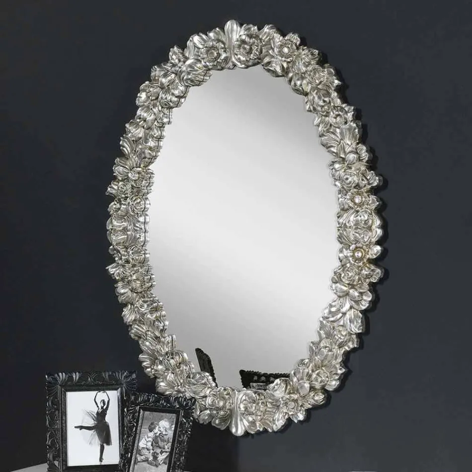 Espelho de parede moderno em madeira de abeto, completamente artesanal na Itália, Filippo Viadurini