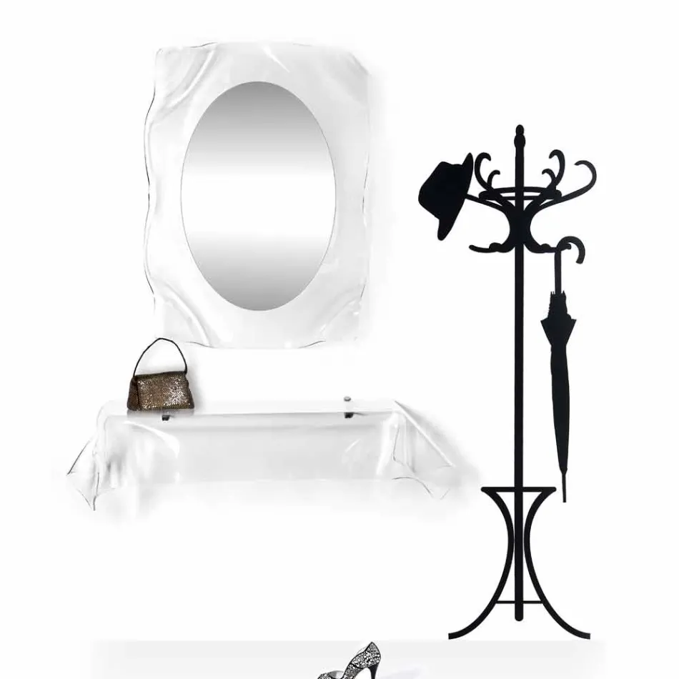 Espelho de parede transparente diva design moderno, feito na Itália Viadurini