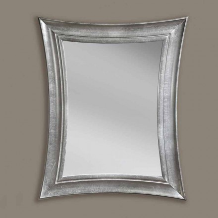 Espelho de parede feito à mão retangular de madeira Sandro, produzido na Itália Viadurini