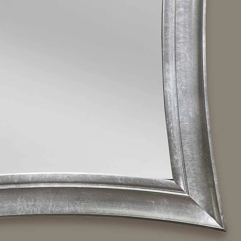 Espelho de parede feito à mão retangular de madeira Sandro, produzido na Itália Viadurini