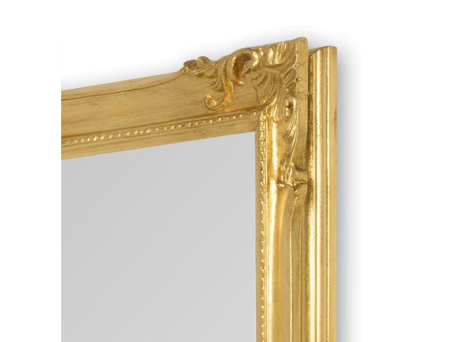 Espelho com moldura de madeira decorada à mão Made in Italy - Venus Viadurini