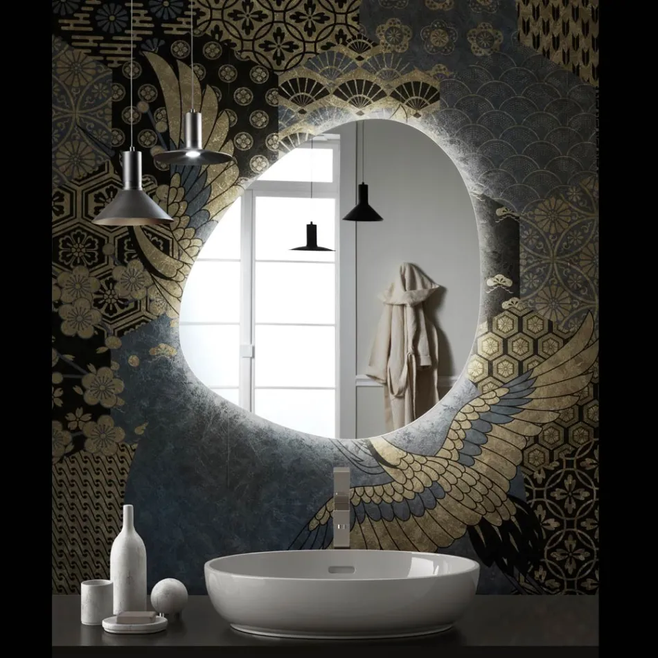 Espelho com retroiluminação LED reversível Made in Italy - Talk Viadurini