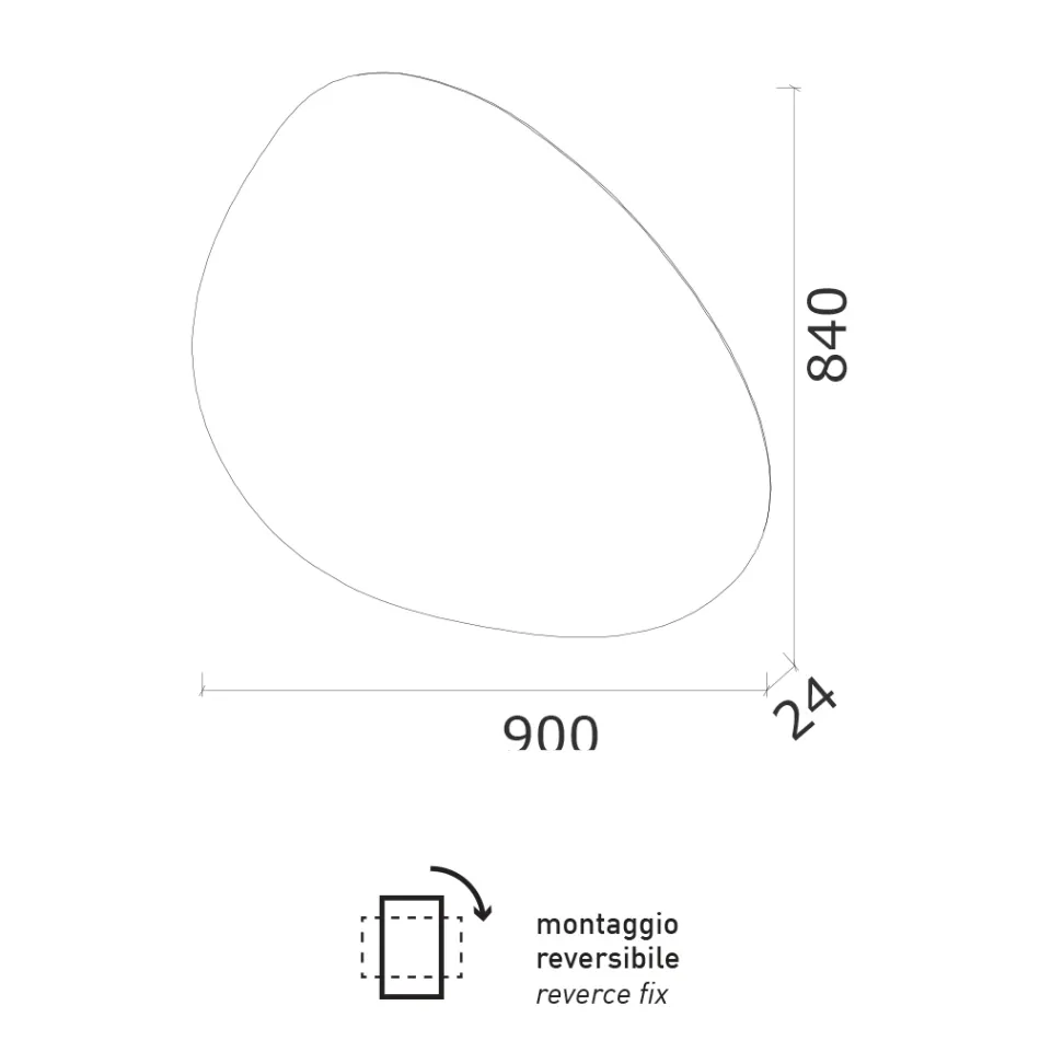 Espelho com Retroiluminação LED Reversível Made in Italy - Talk Viadurini