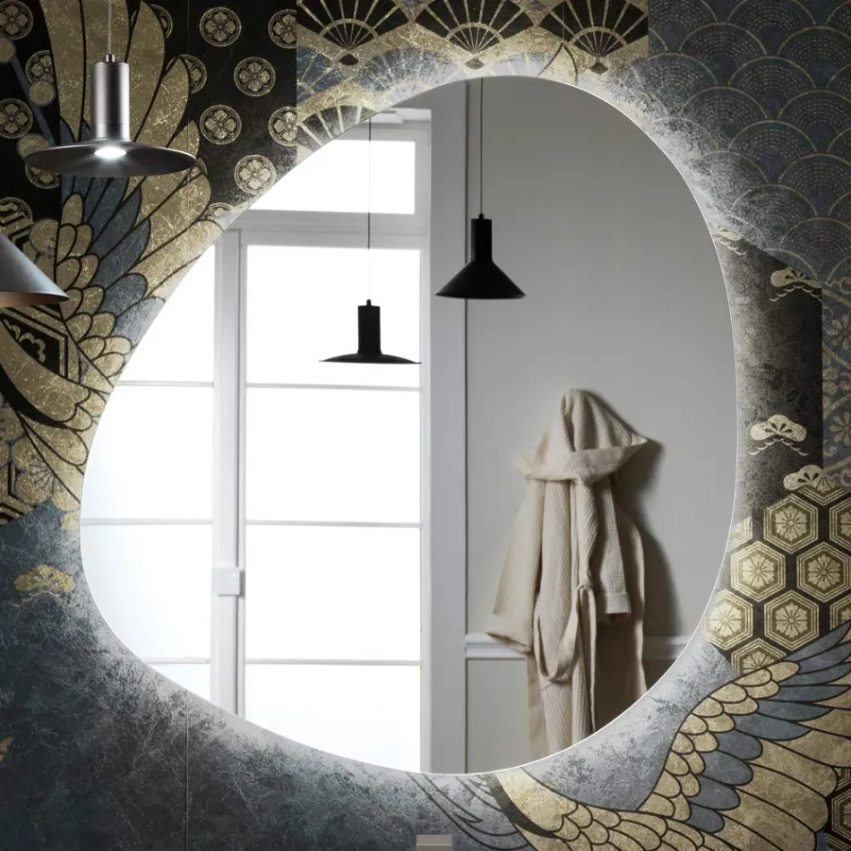 Espelho com Retroiluminação LED Reversível Made in Italy - Talk Viadurini