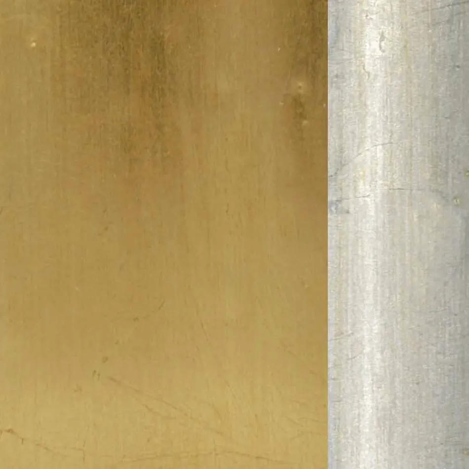 Espelho de parede de madeira de prata, marfim e ouro, fabricado na Itália, Vittorio Viadurini