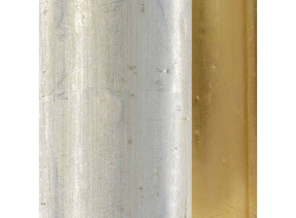 Espelho de parede de madeira de prata, marfim e ouro, fabricado na Itália, Vittorio Viadurini