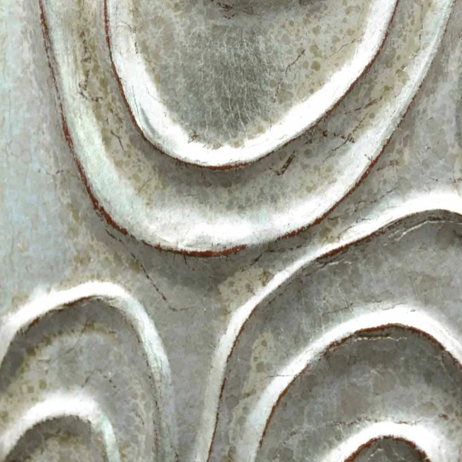 Espelho de parede em ouro, branco e prata em madeira, Eugenio, produzido na Itália Viadurini