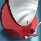 Espelho de Parede com Prateleira de Metal em Várias Cores Fabricado na Itália - Hera Viadurini