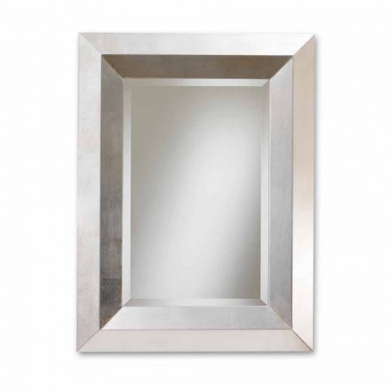 Espelho de parede com design Lotto e moldura de madeira Viadurini