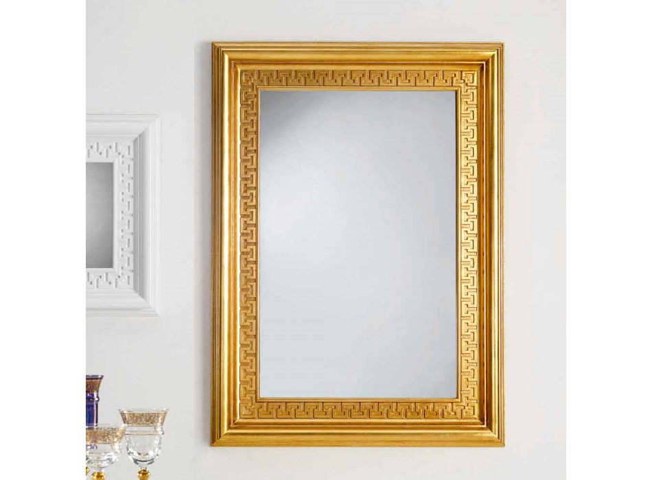 Espelho de parede design com moldura de madeira Viva, 96x132 cm Viadurini