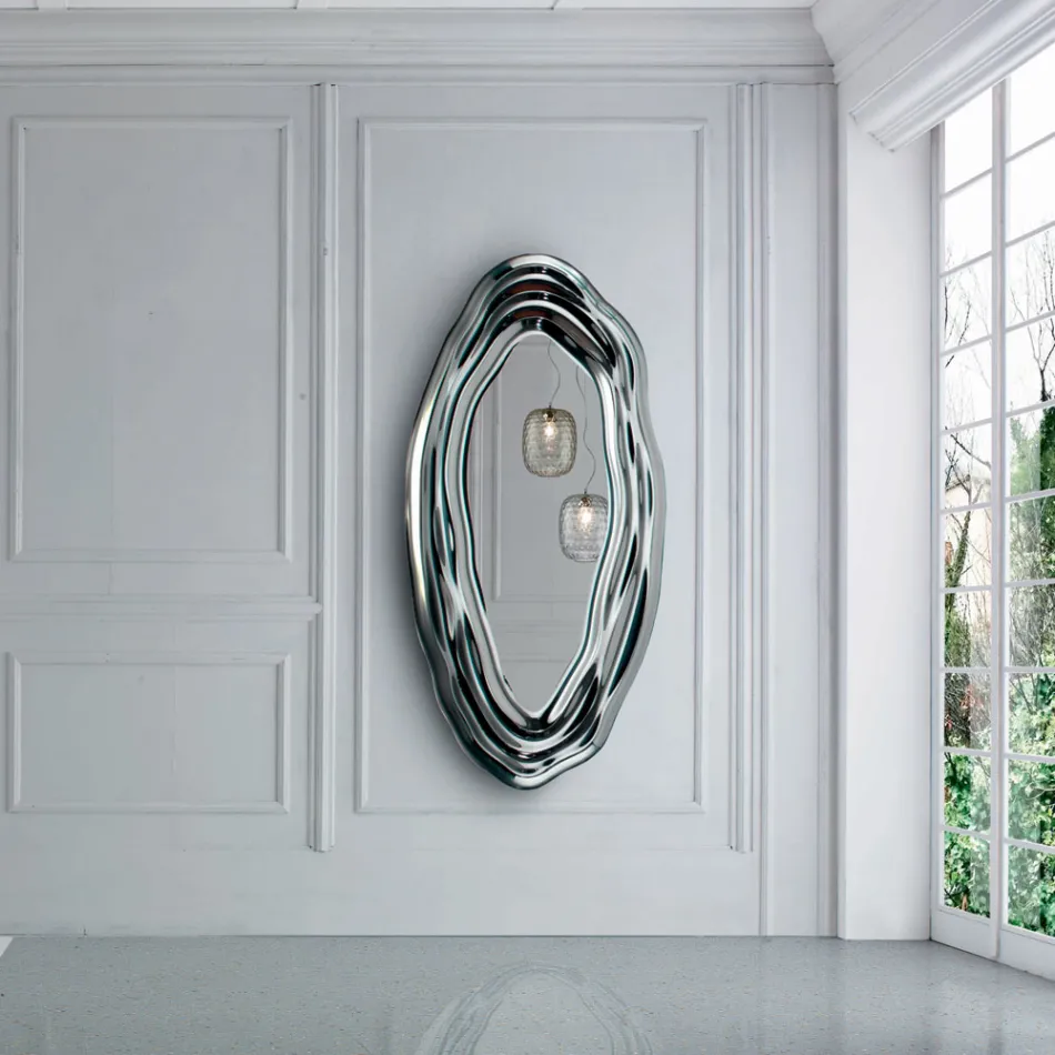 Espelho de parede de cristal fabricado na Itália - Pescara Viadurini