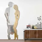Espelho de parede em MDF design moderno Homem e mulher em forma de mão Viadurini