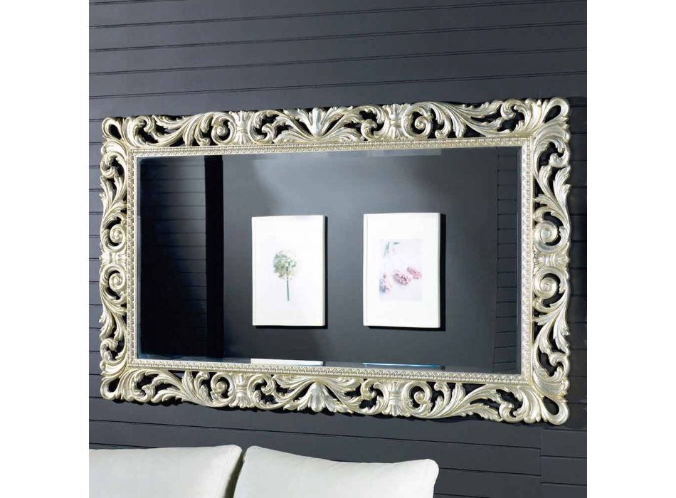 Espelho de parede design moderno em madeira ayous, feita na Itália, Nicola Viadurini