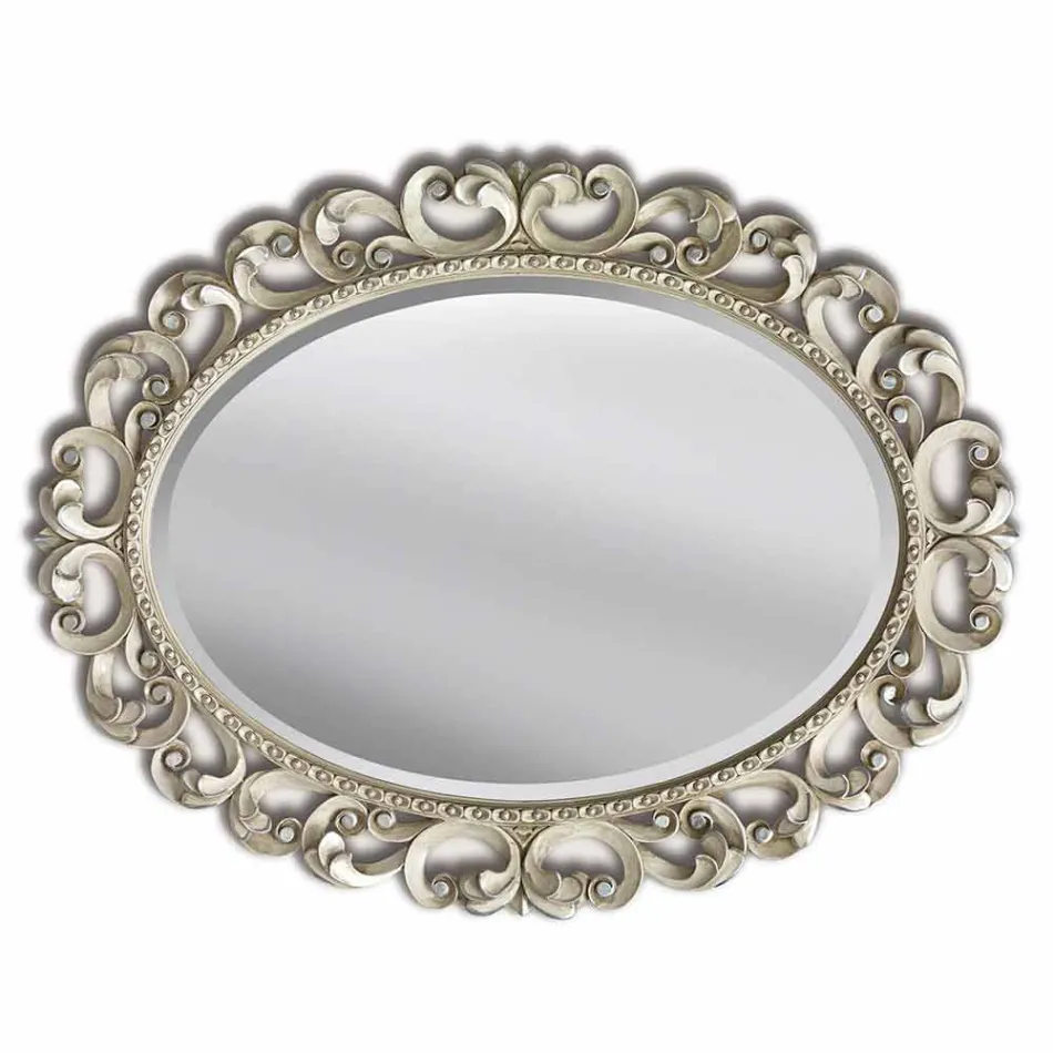 Espelho de parede de madeira gelatinosa artesanal moderno, produzido na Itália, Dario Viadurini