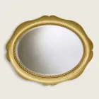 Espelho de parede em madeira ayous, totalmente feito à mão na Itália, Franco Viadurini